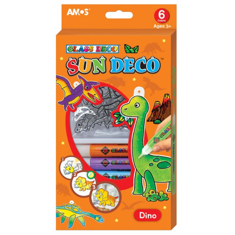 Barvy na sklo + sklíčka - Dinosauři