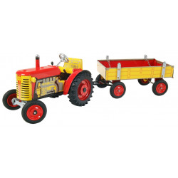 Traktor zetor s valníkem červený  - plech