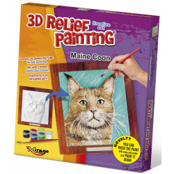 3D Reliéf obrázek - Kočka Mainská mývalí/Maine Coon