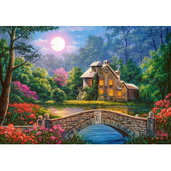 Puzzle Cottage in the Moon Garden - 1000 dílků
