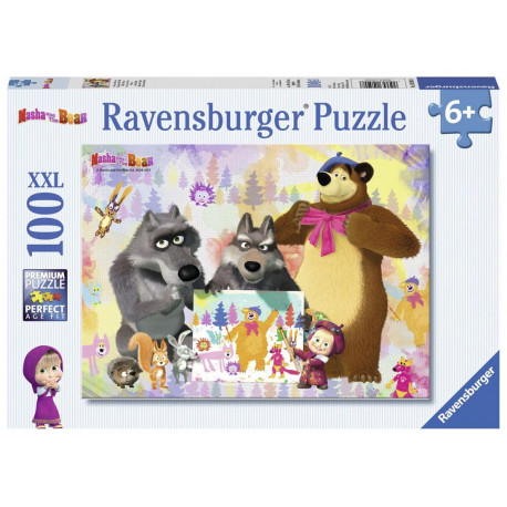 Puzzle Máša a Medvěd - 100 dílků XXL