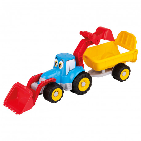 Traktor s vlekem s očima - plastový
