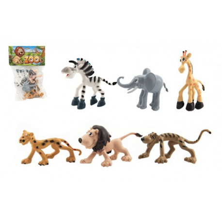 Veselá zvířátka - Safari(zoo), 6 kusů v sáčku