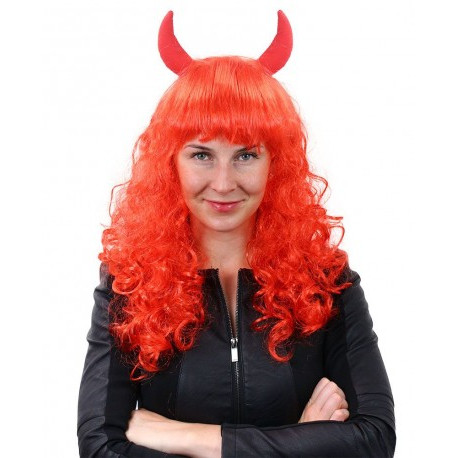 Paruka Čertice s rohy - oranžová Paruka Čertice s rohy - oranžová