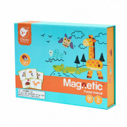 Box s magnetickými puzzle dílky a pozadím - Divoká Zvířátka