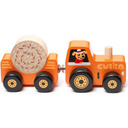 Traktor s vlekem - dřevěný