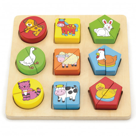 Dřevěné puzzle půlky - Farma Dřevěné puzzle půlky - Farma