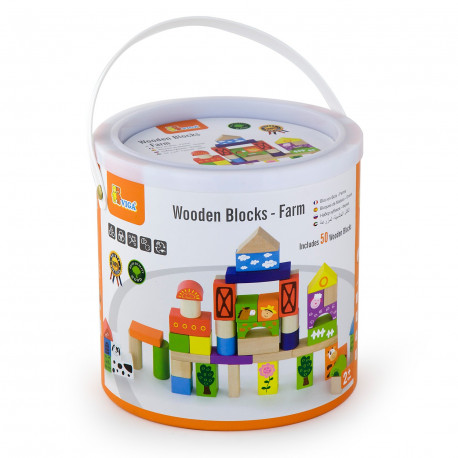 Dřevěné kostky barevné - farma Dřevěné kostky barevné - farma