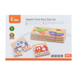 Magnetické puzzle - dopravní prostředky , dřevěné