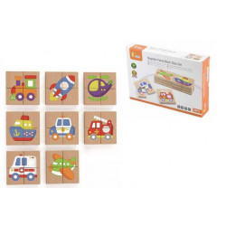 Magnetické puzzle - dopravní prostředky , dřevěné