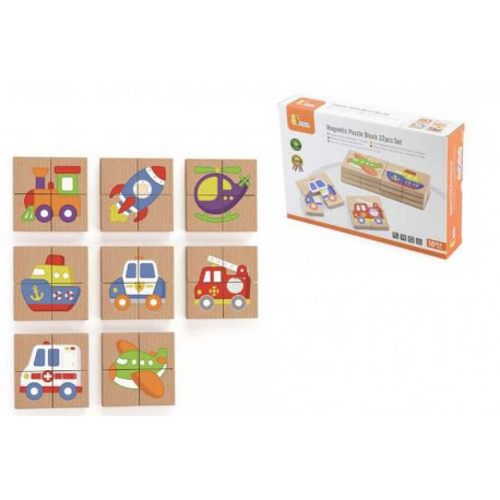 Magnetické puzzle - dopravní prostředky , dřevěné Magnetické puzzle - dopravní prostředky , dřevěné