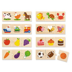 Puzzle co kam patří - dřevěné