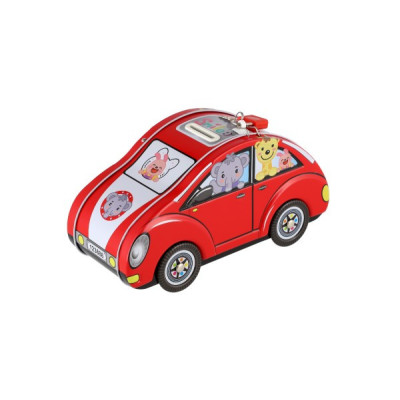 Pokladnička/Kasička Auto se zámkem - plechová