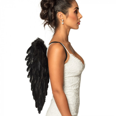 Křídla andělská - černá, péřová