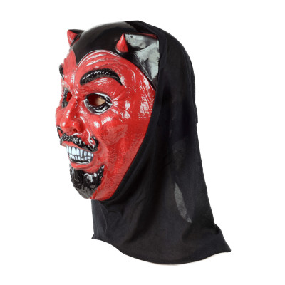 Maska čert s kapucí - plastová