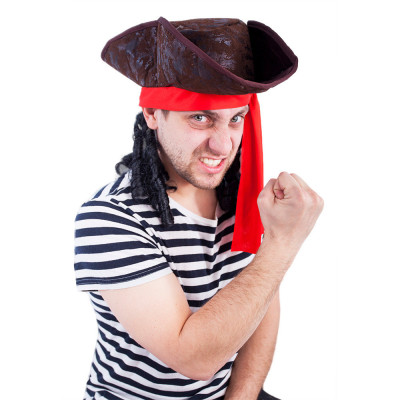 Klobouk Pirát s vlasy