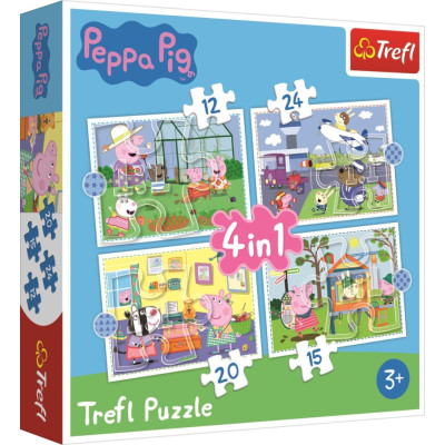 Puzzle Prasátko Peppa - 4 v 1