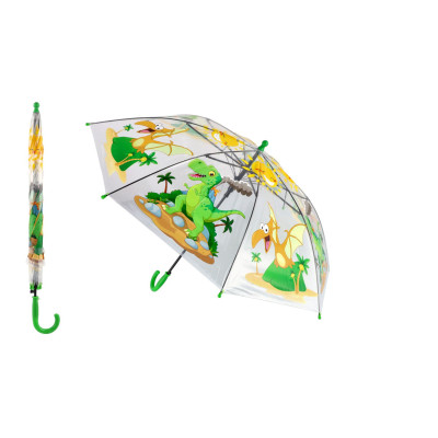 Deštník Dinosaurus - vystřelovací, transparentní