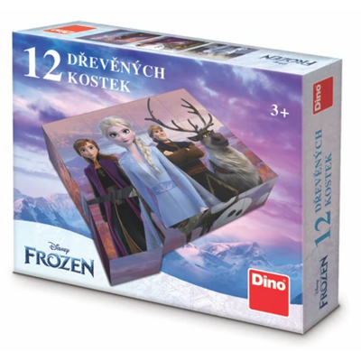Dřevěné obrázkové kostky - Frozen/ Ledové království