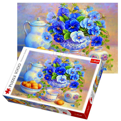 Puzzle - Modrá kytice, 1000 dílků