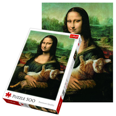 Puzzle - Mona Lisa s kočkou, 500 dílků