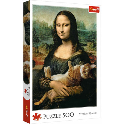 Puzzle - Mona Lisa s kočkou, 500 dílků