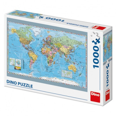 Puzzle - Politická mapa světa, 1000 dílků