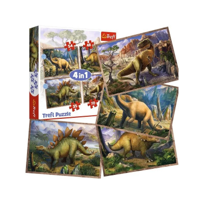 Puzzle - Dinosauři, 4 v 1