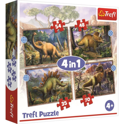 Puzzle - Dinosauři, 4 v 1