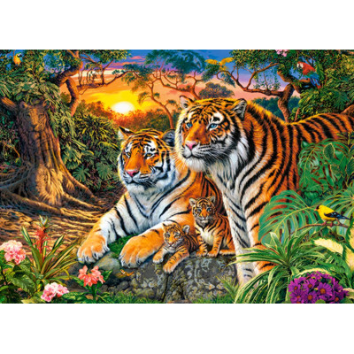 Puzzle - Tygří rodina, 180 dílků