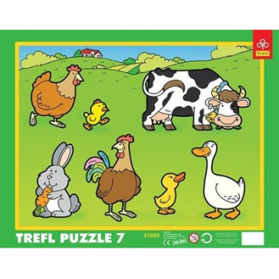 Puzzle - Domácí zvířátka, 7 dílků, deskové