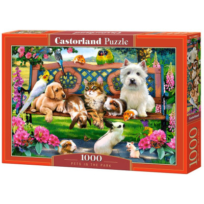 Puzzle - Mazlíčci v parku, 1000 dílků