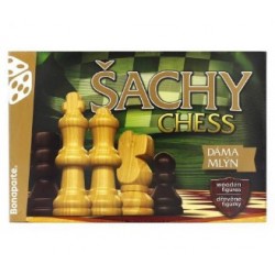 Šachy, dáma, mlýn - dřevěné