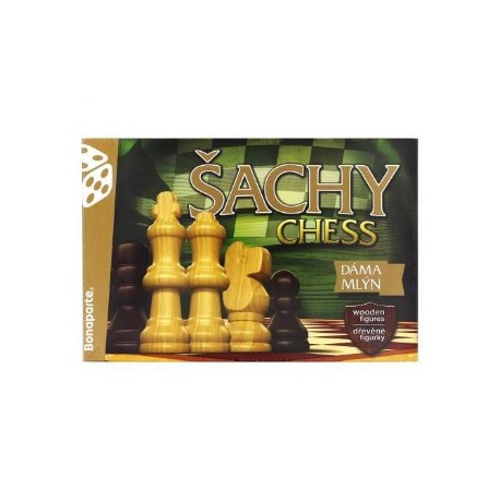 Šachy, dáma, mlýn - dřevěné Šachy, dáma, mlýn - dřevěné