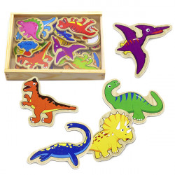Dřevěné magnety - Dinosauři , 20 kusů