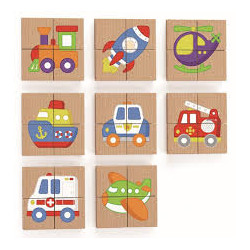 Magnetické puzzle - dopravní prostředky , dřevěné